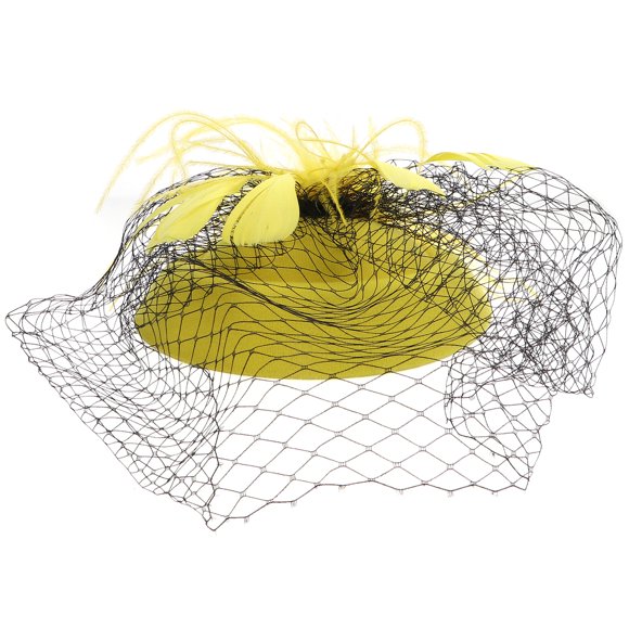 CIMAXIC Party 1Pc 20s Vintage Pillbox Hat Hairband Cocktail Tea Party Headwear with Veil,7.87"X6.3"X5.51"