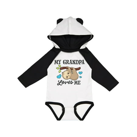 

Inktastic My Grandpa Loves Me with Sloth and Hearts Gift Baby Boy or Baby Girl Long Sleeve Bodysuit