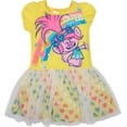 thumbnail image 1 of Trolls Toddler Girls' Tulle Dress Poppy, Yellow with Rainbow Hearts (2T), 1 of 1