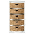 thumbnail image 4 of eHemco Hampton Meadows 5 Tier X-Side Corner Storage Cabinet with 5 Wicker Baskets, White, 4 of 8