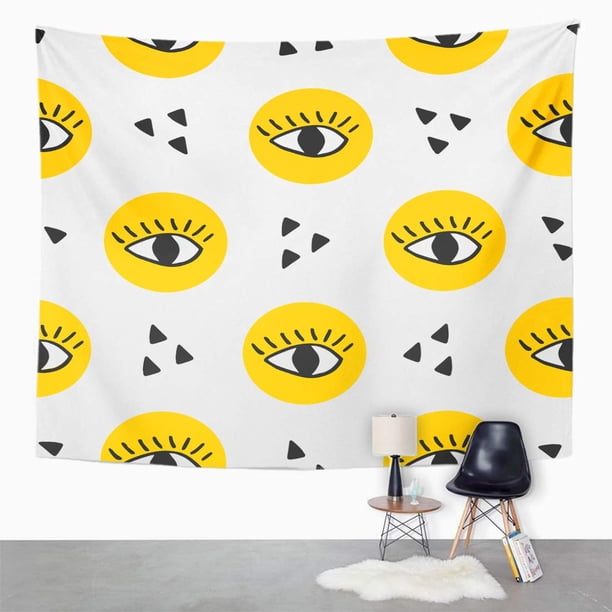 Zealgned Yellow Lash Modern Eyes Abstract Beauty Black Circle Cute Wall Art Hanging Tapestry Home Decor For Living Room Bedroom Dorm 60x80 Inch Walmart Com Walmart Com