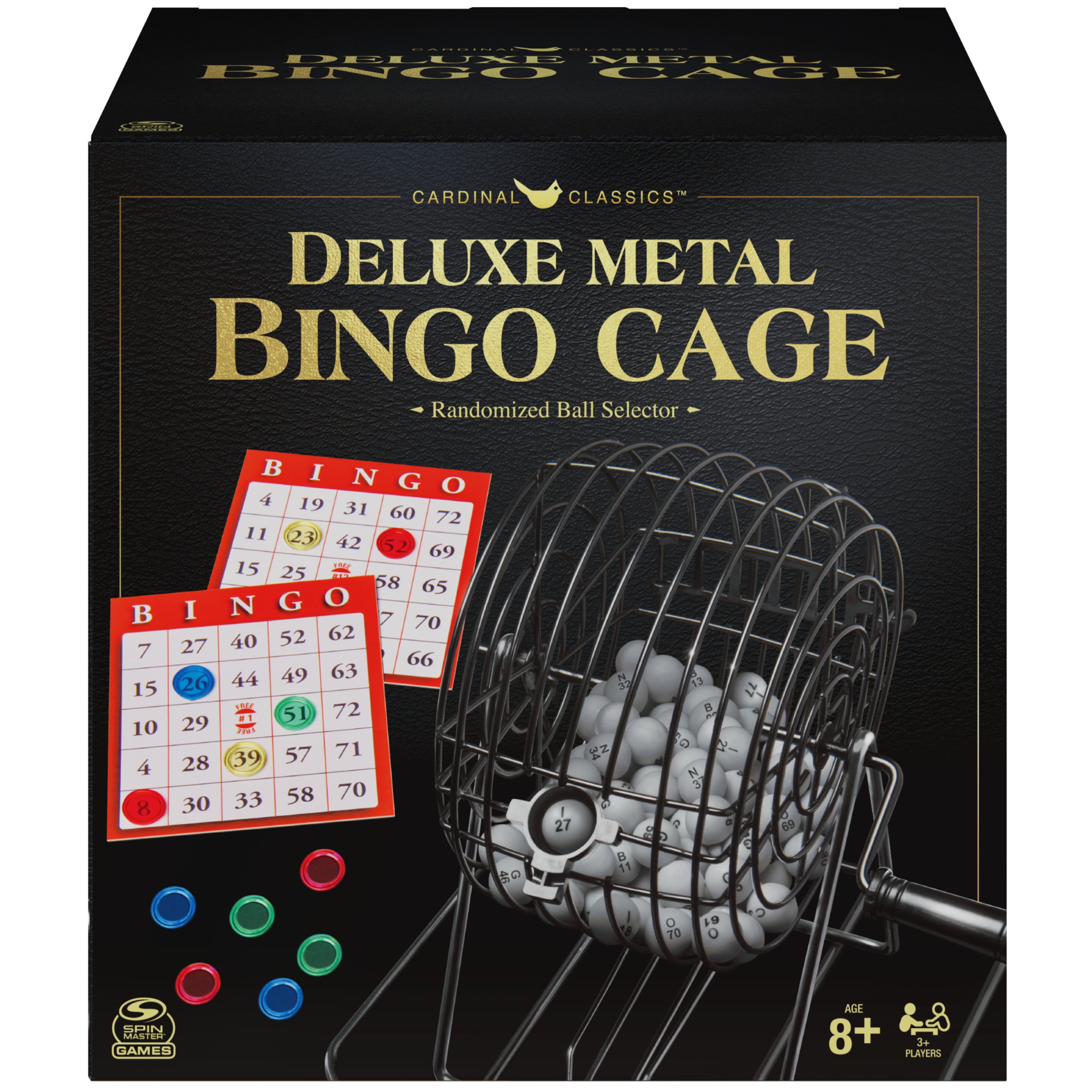 Deluxe Metal Bingo Cage Set, for Families and Kids Ages 8 and up