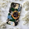 thumbnail image 5 of Black Cat and Tabby Cat Phone Case, Siamese Cat with Flower Headdress, Funny Cat Lovers iPhone Case for 17 16 15 14 13 12 11, 5 of 6