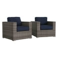 thumbnail image 5 of Living Source International Wicker/Rattan Club Patio Chair with Cushions in Gray, 5 of 5