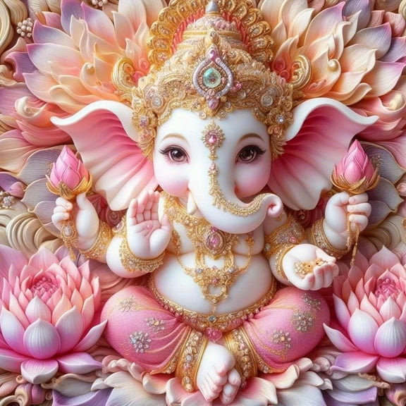 Diamond Painting Kits for Adults Elephant God Full Drill DIY Diamond Art for Adults Beginners Picture Art Crystal Painting for Home Wall Decor