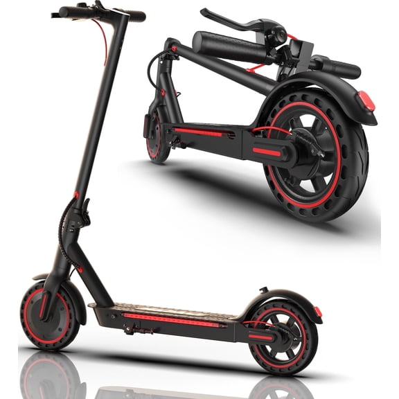 Electric Scooters for Adults, 36V 7.5Ah Battery, Collapsible E-Scooter Max 21 MPH, 350W Motor, Built-in Side Lights