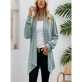 thumbnail image 3 of Women's Knit Cardigan Long Sleeve Oversized Scarf Collar Open Front Sweater Cozy Winter Fall Outerwear Soft Casual Loose Fit Tops,S,Blue1, 3 of 6