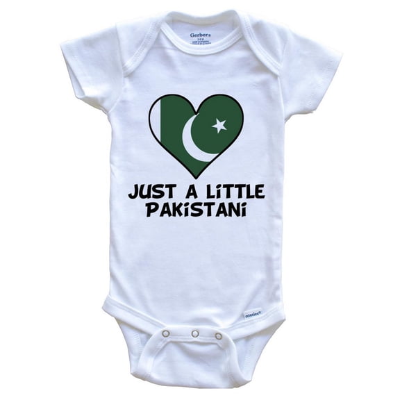 Just A Little Pakistani Baby Bodysuit - Funny Pakistan Flag Baby Bodysuit, 0-3 Months White