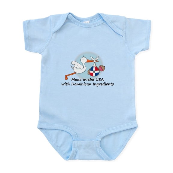 CafePress - Stork Baby Dominican Rep. USA Infant Bodysuit - Baby Light Bodysuit, Size Newborn - 24 Months