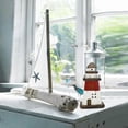 thumbnail image 5 of Wooden Lighthouse Decor Nautical Tabletop Centerpiece Decorative Lighthouses Ocean Beach Themed Sculpture Indoor Outdoor Wood Farmhouse Decoration for Party Mantel Table (Red), 5 of 6