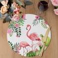 thumbnail image 3 of Summer Pink Flamingos Round 13 Inch Placemats Set of 2, Tropical Floral Leaves Cactus HeatResistant Non Slip Place Mats for Dining Table, Wipeable Braided Kitchen Table Mats for Housewarming, 3 of 9