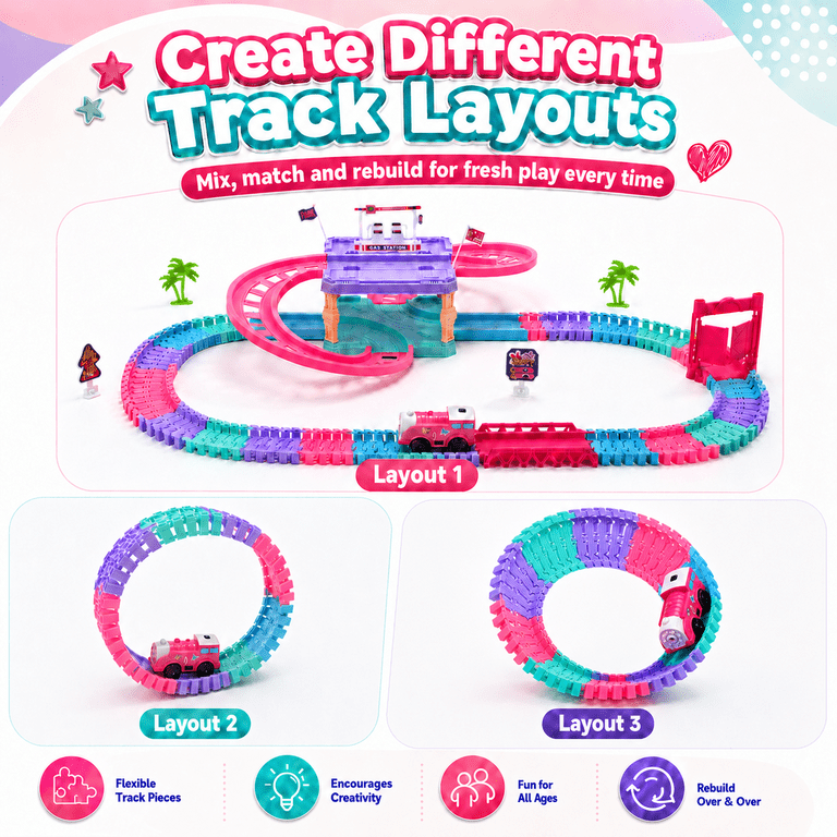 JoyStone 228-Piece DIY Race Track with Electric Locomotive photo 4