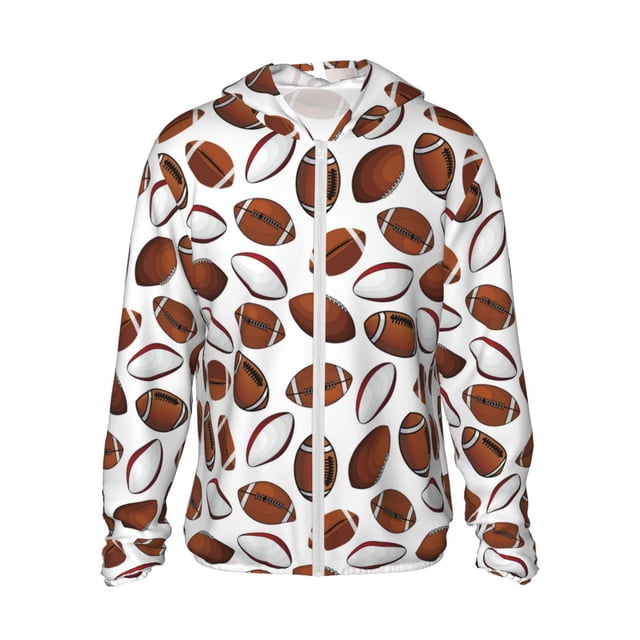 Fotbe Football Chaqueta con Protección Solar UPF 50+ para Hombre y Mujer, Camisa con Capucha y Bolsillos-Large