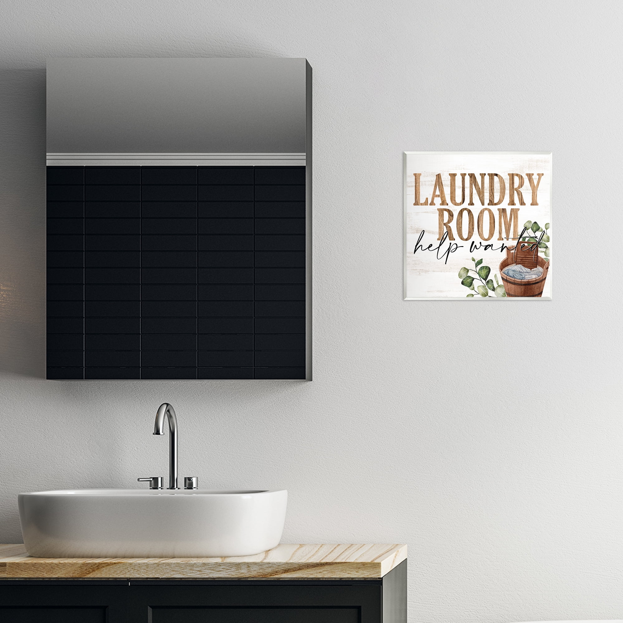 Help Wanted Rustic Laundry Room Wall Plaque Art, design by Kim Allen