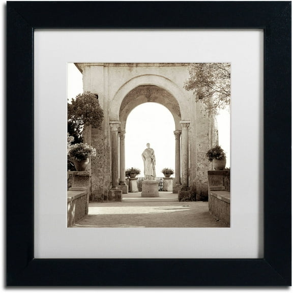 Trademark Fine Art "Giardini Italiano VIII" Canvas Art by Alan Blaustein, White Matte, Black Frame