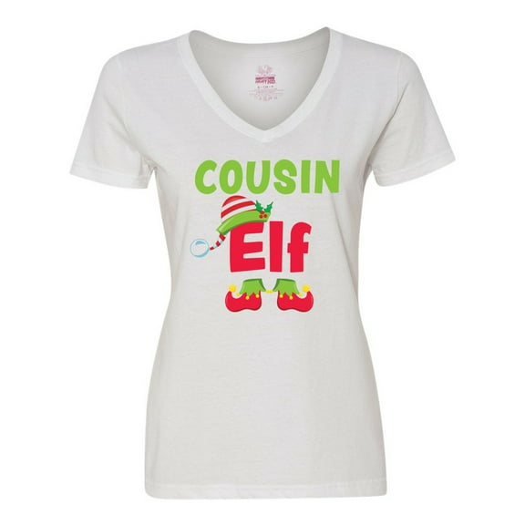 Inktastic Christmas Cousin Elf Women's V-Neck T-Shirt
