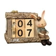 thumbnail image 1 of Wooden Block Daily Calendar, Bunny Month Date Display, DIY Desk Calendar Blocks for Restaurant Living Room Tabletop Hotel Ornament Bunny Men, 1 of 8