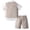 Khaki, variant on SRZYMJ Boys Linen Suit 4 Piece Summer Gentleman Outfit Kids Dress Vest Shirt Shorts Set for Beach Wedding Graduation Khaki 5-6 Years