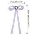 thumbnail image 2 of DARING DIVA Women's Long Ribbon Pre-Tied Bow Tie with Faux Pearl Light Purple, 2 of 5