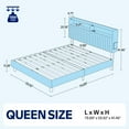 thumbnail image 2 of Greenstell Queen Bed Frame with LED Light & Platform Bed with Upholstered Storage Headboard USB Ports & Charging Station, Dark Gray, 2 of 8