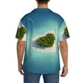 thumbnail image 5 of Balery Paradise Island Men's Casual Button Down Shirt Short Sleeve Textured Summer Cuban Beach Shirts-Large, 5 of 7