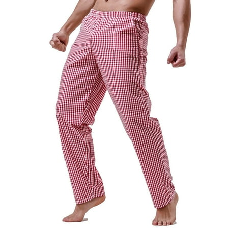

Mens Casual Home Pants Cotton Thin Striped Pajamas Medium Waist Loose Cotton Trousers