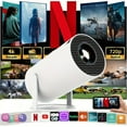 thumbnail image 5 of New HY300Pro Upgraded Projector | Native 720P with 4K Support, Android 13.0, 160 Lumens | 110V/220V Compatible for Home & Office, 5 of 14