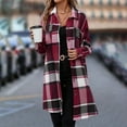 thumbnail image 6 of CHUMUD Womens Flannel Long Plaid Shacket Jacket Long Sleeve Lapel Boyfriend Button Down Coats Fall Winter Fashion Outfits, 6 of 6