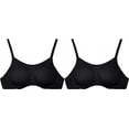 thumbnail image 2 of Fruit of the Loom Women's Breathable Cami Bra with Convertible Straps 2-Pack, Black, 34B, 2 of 7