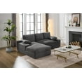 thumbnail image 4 of 98" Sectional Sofa Cloud Couch for Living Room Set,Modern Minimalist L-Shape Style Couch,Upholstered Sleeper 3 Seat Sofa for Living Room,Bedroom,for Home Office,Installation-Free Sofa,Grey, 4 of 9