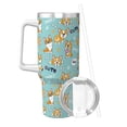 thumbnail image 2 of Pofeuu Cute Dogs Corgi Print 40oz Ice Bully With Handle And Straw Stainless Steel Vacuum Insulated Cup And 2 In 1 Straw Lid, 2 of 8