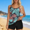 thumbnail image 1 of Trajes de baño para mujer, Trajes de baño para mujer, Traje de baño bikini de tirantes sin espalda de color liso para mujer, Conjunto de bikini con bloques de color y hombros descubiertos, Traje de ba, 1 of 7