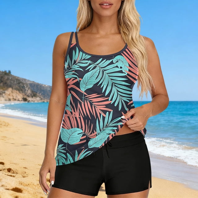 Trajes de baño para mujer, Trajes de baño para mujer, Traje de baño bikini de tirantes sin espalda de color liso para mujer, Conjunto de bikini con bloques de color y hombros descubiertos, Traje de ba