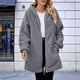 thumbnail image 4 of Cárdigan de Larga con Capucha y Cremallera para Mujer, Chaqueta Holgada de Felpa, Chaqueta de Felpa para Mujer Gris Oscuro XXL, 4 of 8