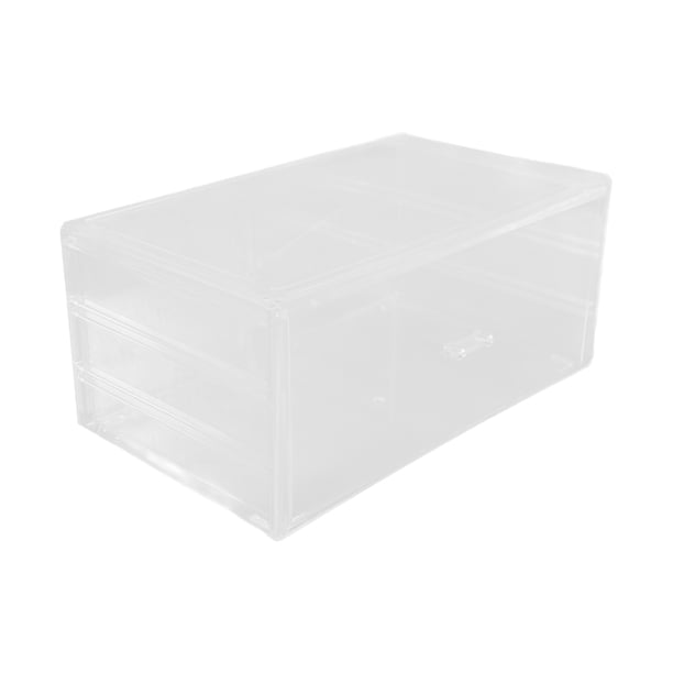 GOOHOCHY Organizador de escritorio con cajón transparente, caja de almacenamiento, organizador de maquillaje