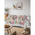 thumbnail image 6 of Spring Easter Couch Cover, Colorful Cute Rabbits Eggs Flowers Green Plaid Sofa Cover Blanket for 1 Seat Cushion, Sectional Sofa Slipcover Furniture Protector for Living Room Bedroom 71''x91'', 6 of 9