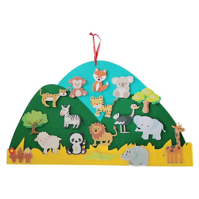 Tablero de Fieltro Montessori Baby Busy con Ganchos para Niños, Niñas, Juguete Pradera Zulema sentí tablero ocupado