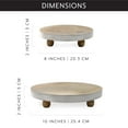 thumbnail image 6 of AuldHome Design Farmhouse Round Wooden Risers (Set of 2, White Trim), Rustic Decorative Risers for Display w/ Natural Mango Wood and Enamel Trim, 6 of 8