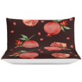 thumbnail image 3 of HAHDAXIA Pomegranate Fruit Pattern Bedding Solid Comforter Set for All Seasons,3 Pieces(1 Comforter+2 Pillowcases),Soft Microfiber Bedding Set Twin(86"x70"), 3 of 7