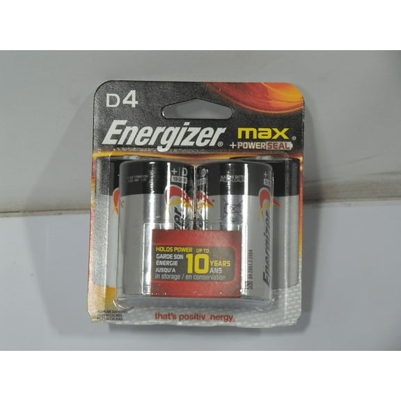 Energizer D Cell Batteries, Max Alkaline, 4 Count