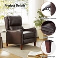 thumbnail image 4 of Tina's Home Genuine Leather Recliner Chair Push Back Upholstered Armchair Wingback Lounge Sofa Wood Leg Home Decor Living Room Bedroom Espresso, 4 of 8