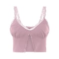 thumbnail image 2 of Aayomet Crop Tops Basic Women's Silk Tank Top Ladies V-Neck Camisole Silky Loose Sleeveless Blouse Satin Tank Shirt,Pink S, 2 of 5
