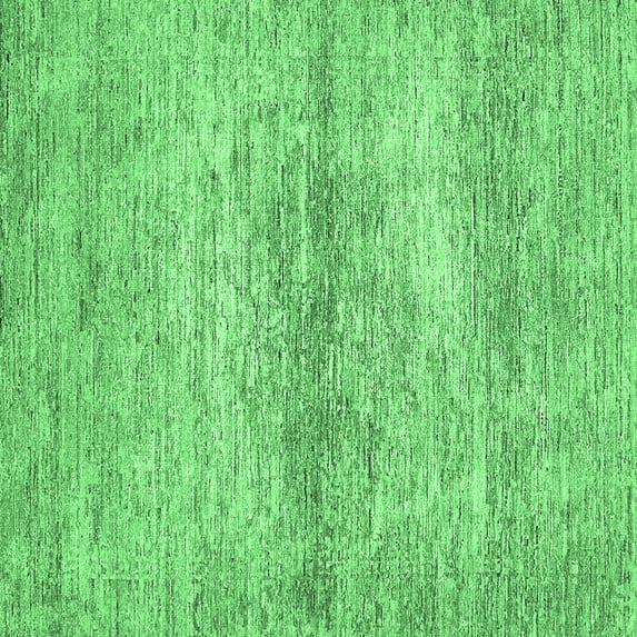 Ahgly Company Indoor Square Abstract Emerald Green Modern Area Rugs, 4' Square