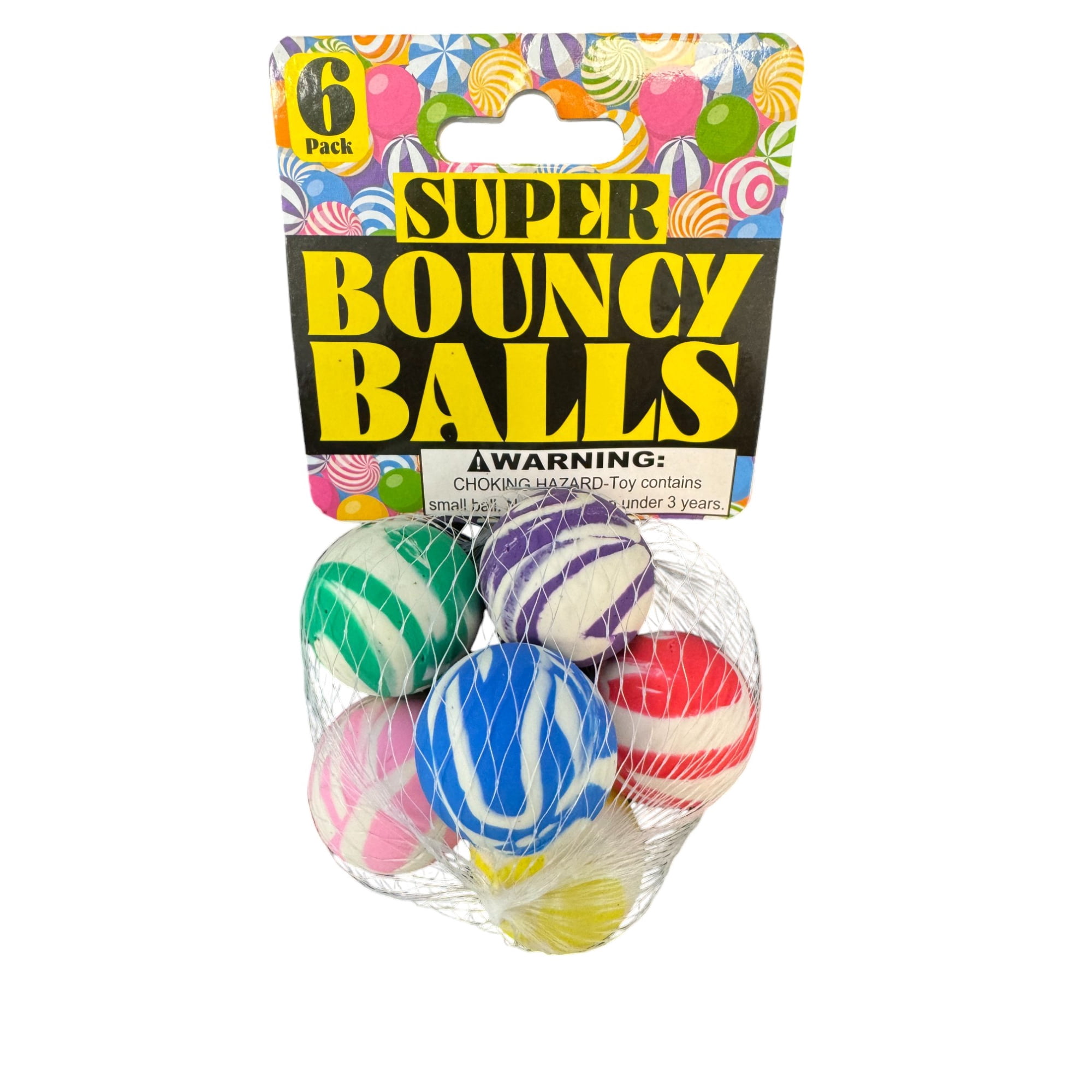 6-Pack Bouncy Balls Set – High Bounce Fun for Hours, Perfect for Parties, Stocking Stuffers, and Obstacle Courses – Includes 6 Colorful Balls, Marble Multicolor Blue Yellow Pink Violet Green Red