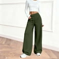 thumbnail image 6 of cocolona Womens High Waisted Wide Leg Pants Elastic Waist Drawstring Baggy Sweatpants Fashion Solid Color Trousers, 6 of 7
