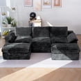 thumbnail image 4 of Doubleslee Sectional Sofa, 110 Inch U-Shaped Cloud Boneless Couch, No Assembly Required, One Box, OEKO-TEX, Dark Gray, 4 of 13