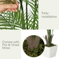 thumbnail image 6 of 4FT Fake Palm Tree Faux Areca Palm Plants with 21 Full Lifelike Palm Leaves Realistic Trunks Fake Tropical Palm Tree for Indoor Home Office Outdoor Yard Décor with Trapezoidal Prism White Pot, 6 of 7