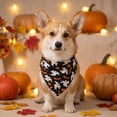 thumbnail image 5 of AuroraX Halloween Dog Bandana Scarf Halloween Cat Dog Kerchief Lightweight Triangular Soft Adjustable Pet Costume Accessories Black National Dog Day International Cat Day, 5 of 6