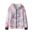 thumbnail image 4 of Xoenoiee Axolotl Cherry Blossom Print Girls Hoodies Long Sleeve Shirt Sweatshirt for Kids Fashion Pullover Hoodie Active Fall Outfits Lightweight Sweaters Tunic Tops with Zipper, XL, 4 of 7