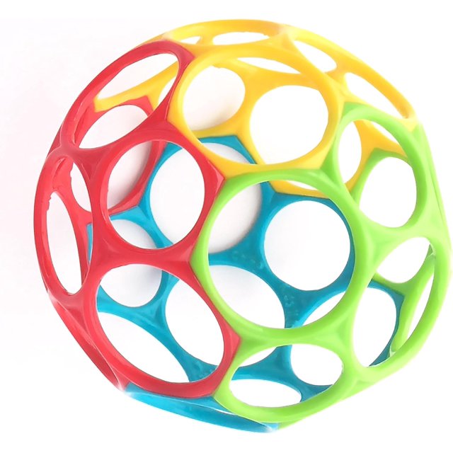 Oball clásico de fácil agarre, sin BPA, rojo, amarillo, verde, azul, para recién nacidos y más